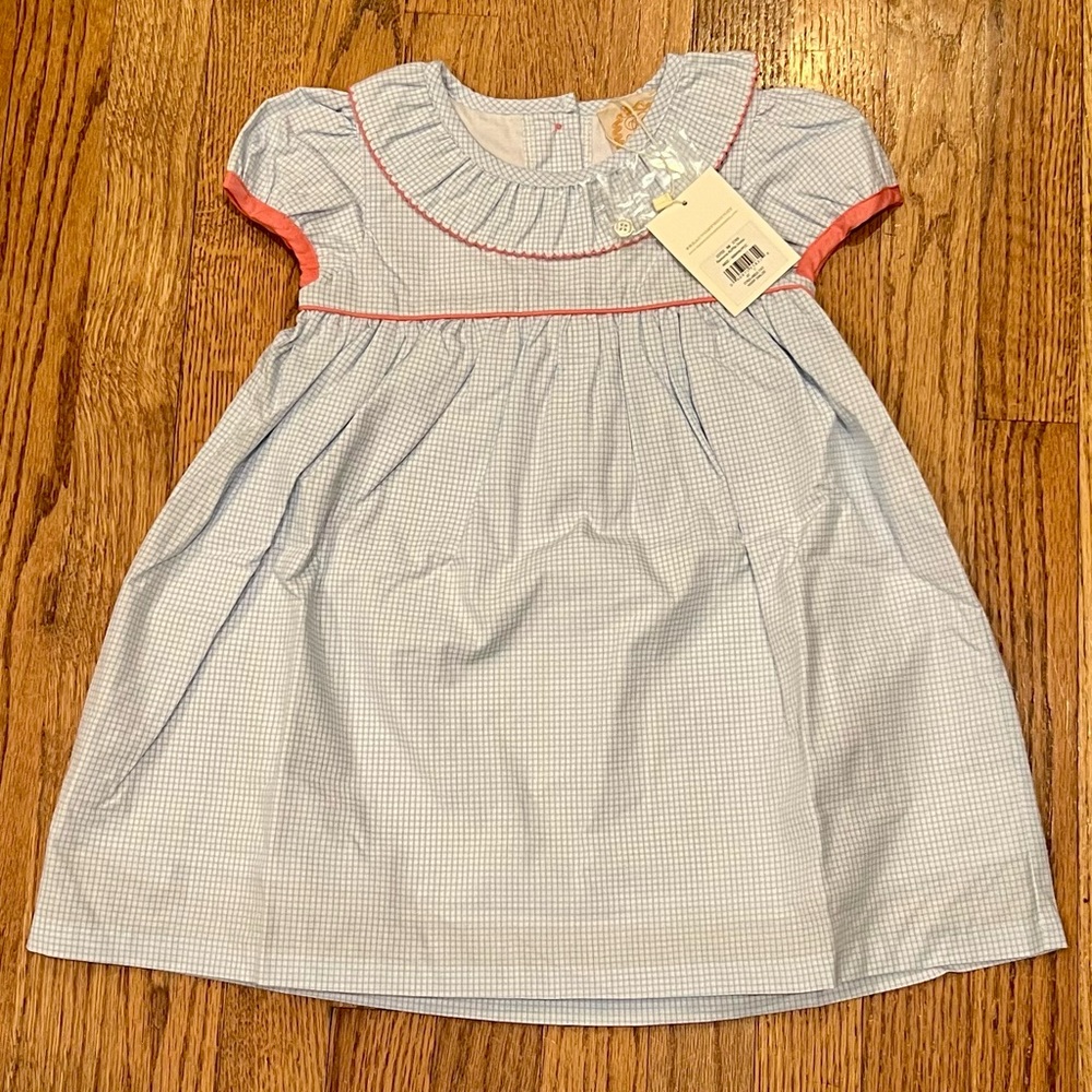 The Beaufort Bonnet Company Blue Dress with Pink Accents